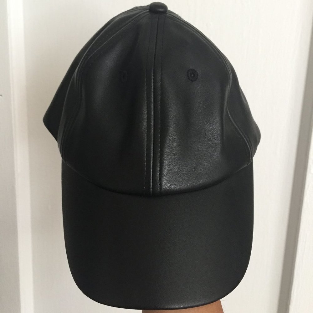 NWOT Black Faux Leather Forever 21 Baseball Cap